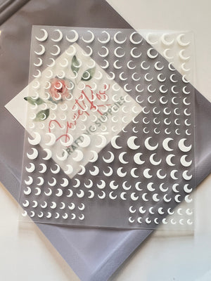 White Moon Nail Art Stickers