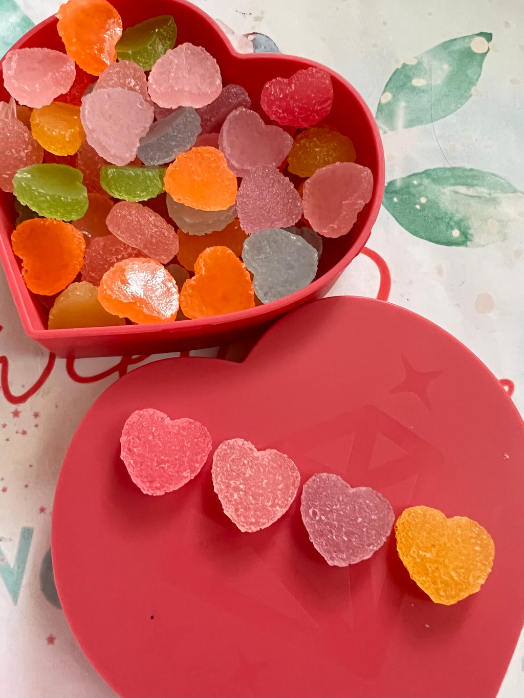Faux Gummy Heart Candy- solid colors