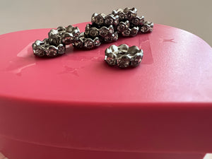 Dark Grey and silver Spacer Bead