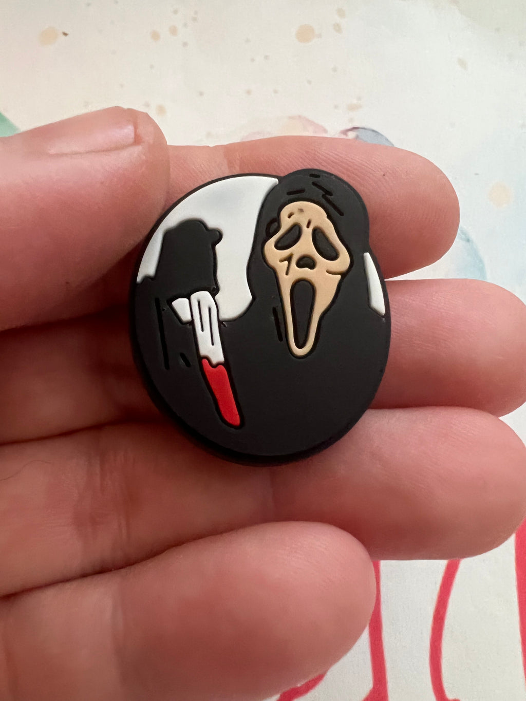 Ghost face circle Charm
