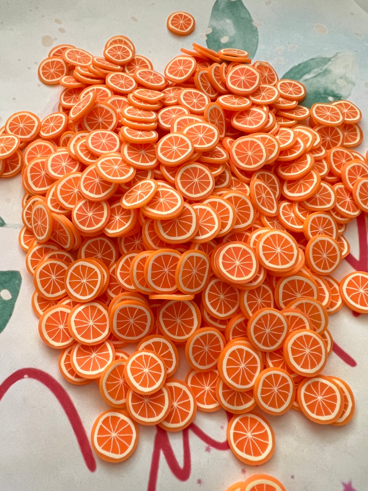 Large Orange Polymer Clay Pieces
