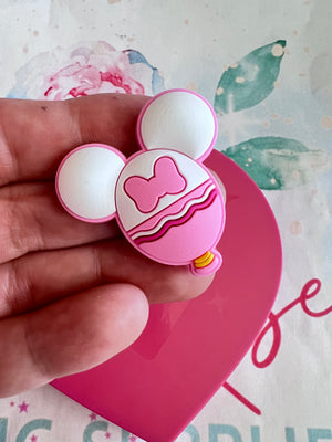 White/ Pink mouse balloon charm