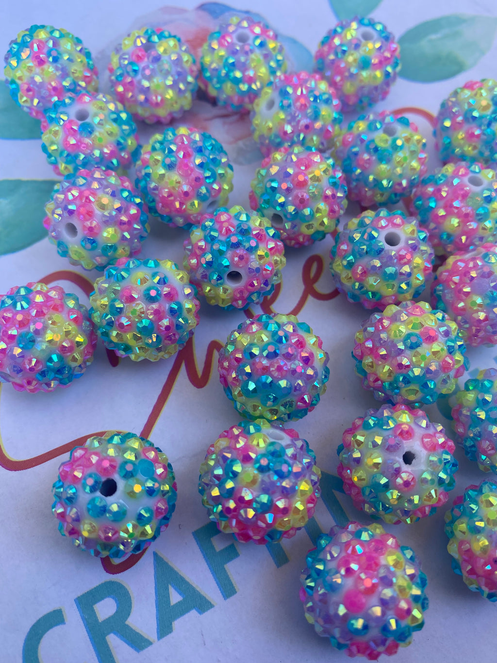Bright Rainbow Bubblegum Beads