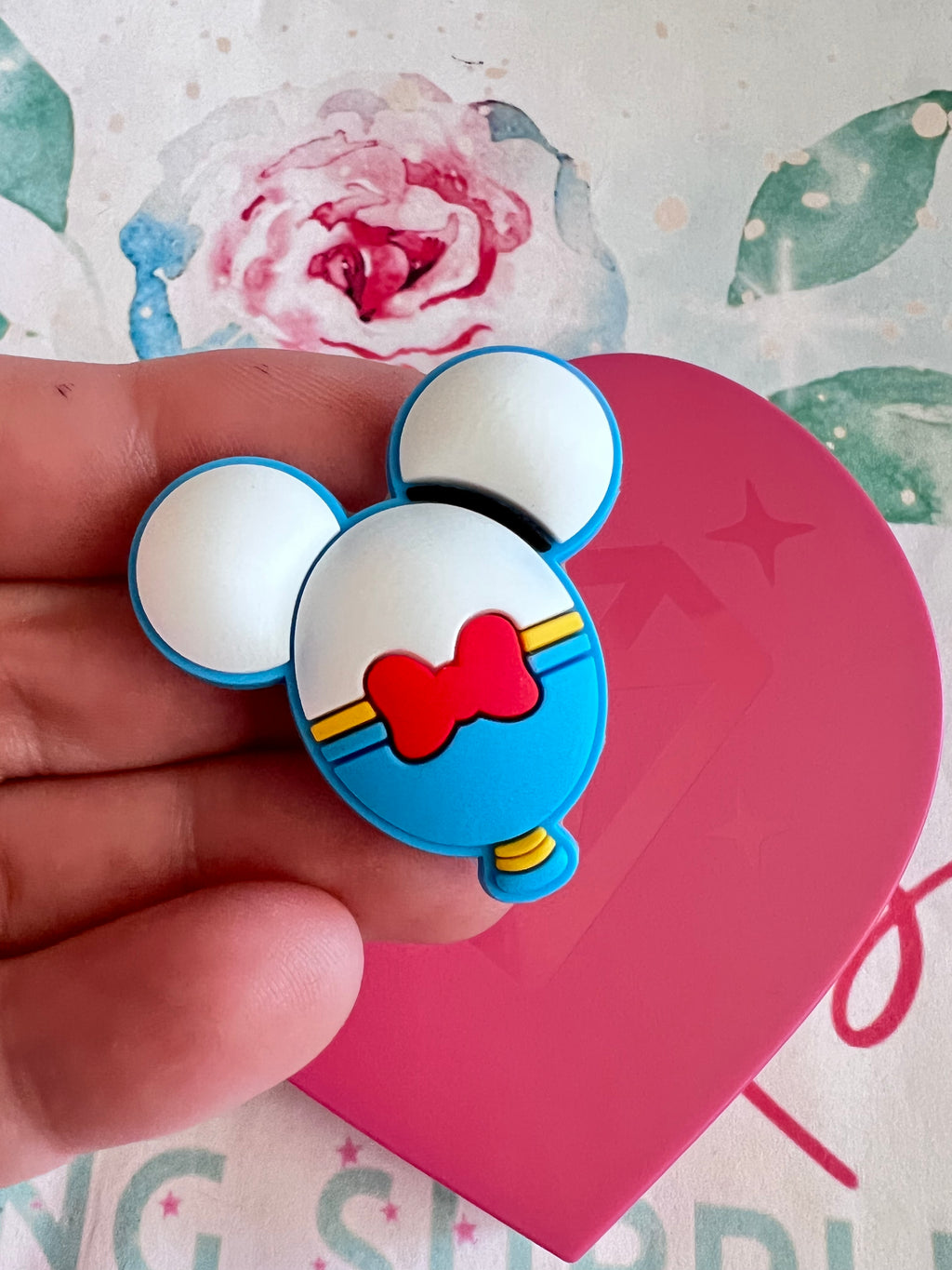 Blue/ white mouse balloon charm